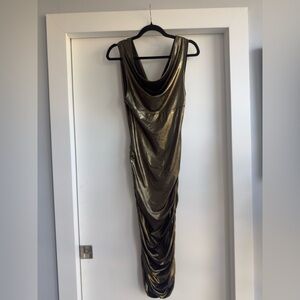 Glamorous Metallic Backless Dress
